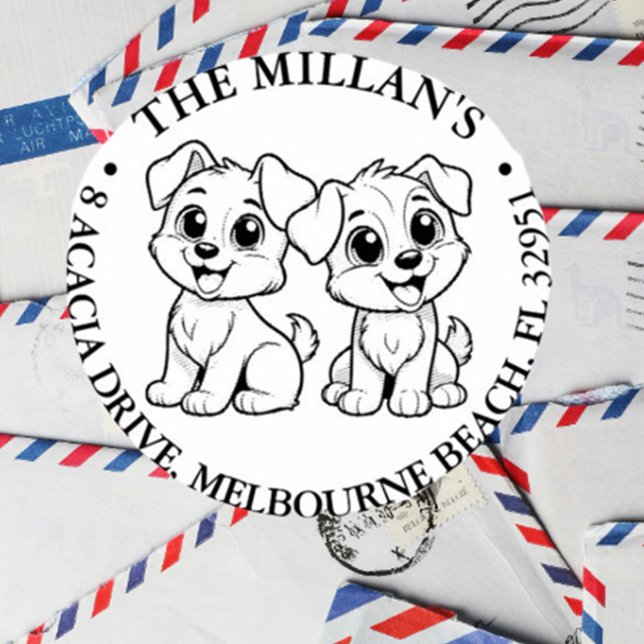 Thema für Zwillingshunde Permastempel (Celebrate your love for twin dogs with our compassionate self-inking stamp)