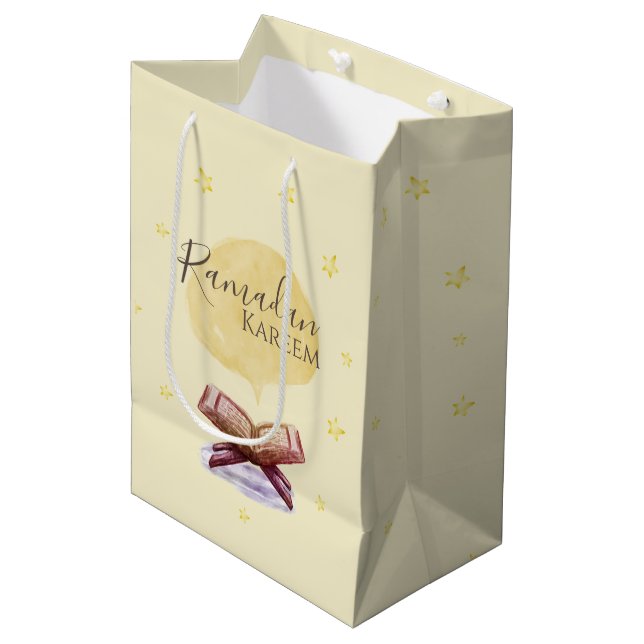 Thema-Geschenktasche Ramadans Kareem für Feier Mittlere Geschenktüte (Vorderseite Schrägansicht)