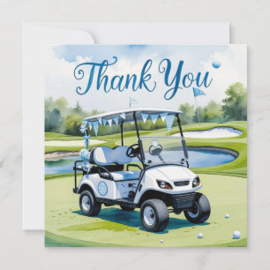 Thema Golf Baby Shower Boy Dankeskarte