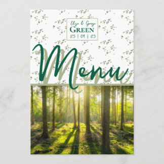 Thema "Grünes Wald" Menükarte