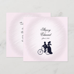 Thema Hochzeit mit dem Fahrrad Rosa Einladung