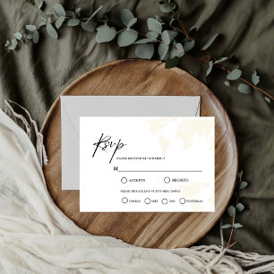 Thema Hochzeitsreise RSVP Karte