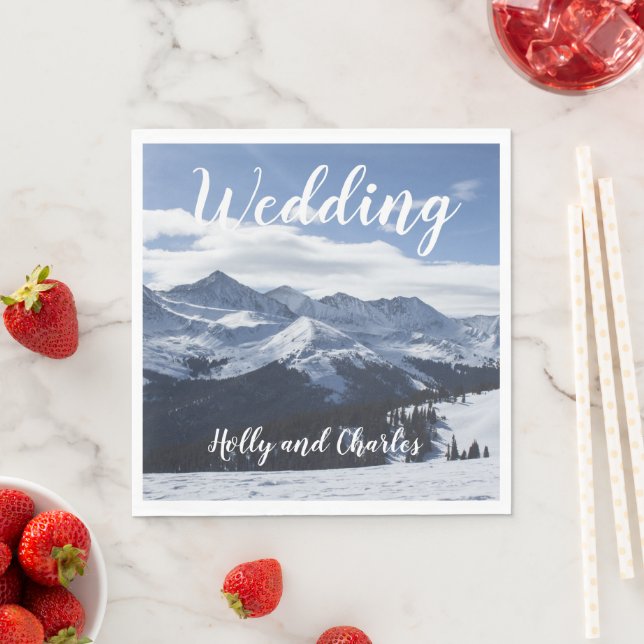 Thema Hochzeitssnowy Serviette (Beispiel)