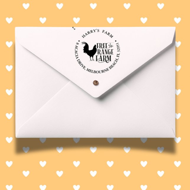 Thema Hühnerfarmen Permastempel (Personalize your farm notes with our Chicken Coop Farmer Theme Self-inking Stamp)