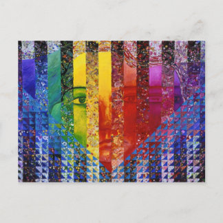 Thema I - Abstrakte Regenbogenweibchen Postkarte