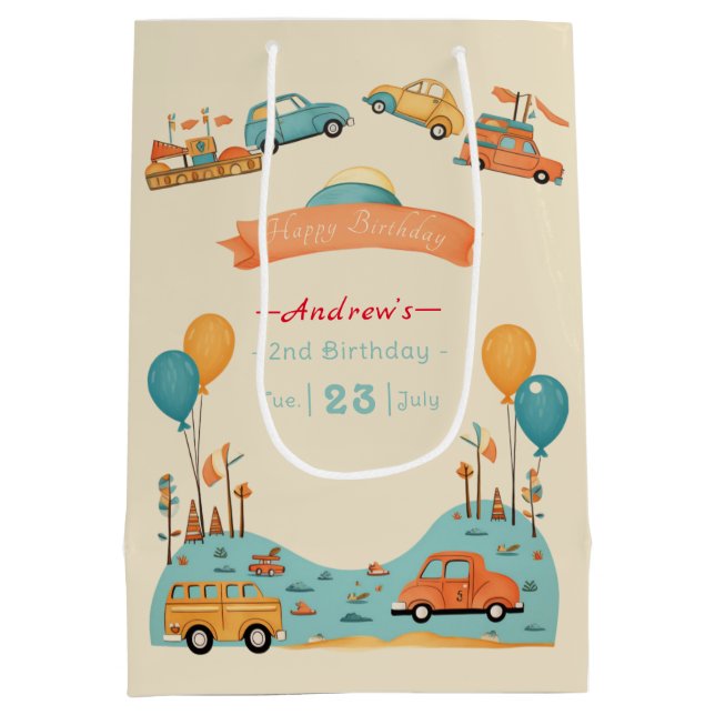 Thema Kindergeburtstag Mittlere Geschenktüte (Rückseite)