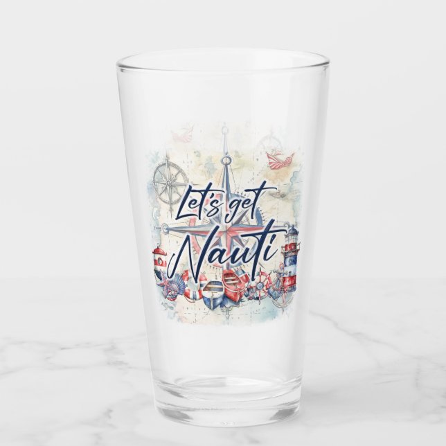 Thema "Let's Get Nauti" für das Küstenschiff Glas (Vorderseite)