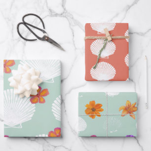 Thema "Muschel" des Party "Küstenstrand" Geschenkpapier Set