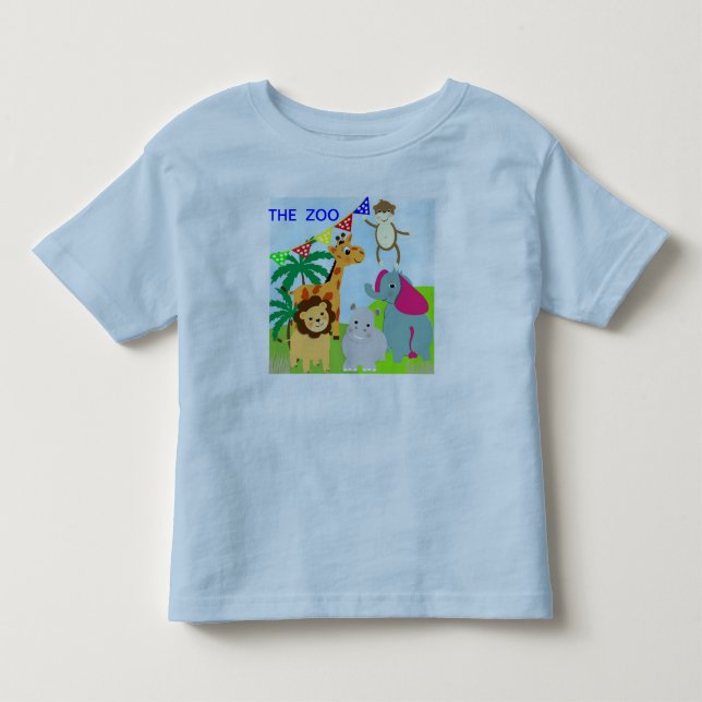 Thema niedliche Zootiere Kleinkind T-shirt (Vorderseite)