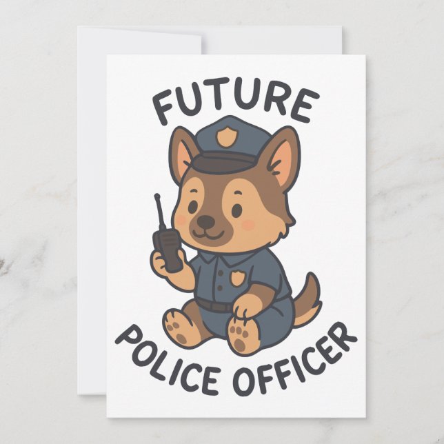 Thema "niedlicher Hund - Zukunft für Polizeibeamte Einladung (Vorderseite)