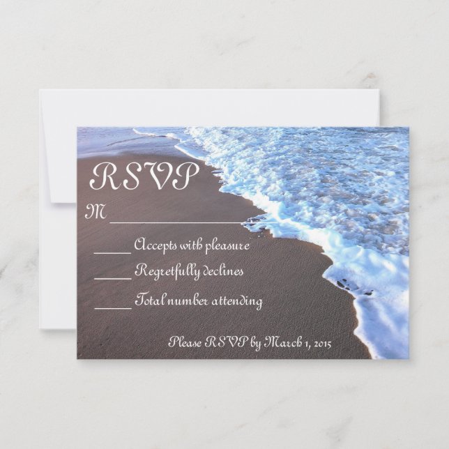 Thema "Ozean und Strand" RSVP Karte (Vorderseite)