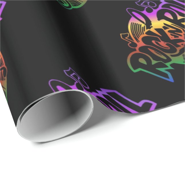 Thema Rock and Roll Rainbow Geschenkpapier (Rolleneckpunkt)