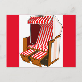Thema Rot und Weiß Strand Postkarte