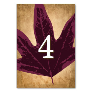 Thema Rustikale Hochzeit im Herbst Kartennummern Tischnummer