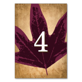 Thema Rustikale Hochzeit im Herbst | Kartennummern Tischnummer