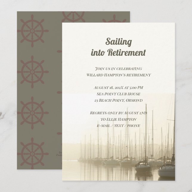 Thema "Segelrente" Einladung (Vorne/Hinten)