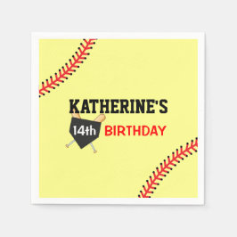 Thema "Softball Birthday Party" Serviette