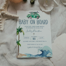 Thema Surfen Kinderdusche Einladung Beach Baby