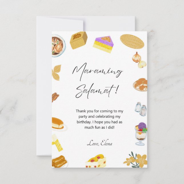 Thème alimentaire philippin Carte de remerciements (Devant)