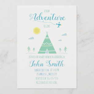 Thème aventure - invitation baby shower