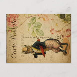 Thème Chat vintage Carte Postale Chat habillé
