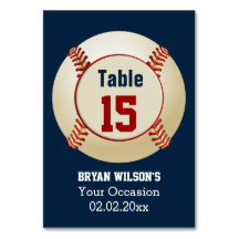 Thème de baseball sportif Numéros de table personn