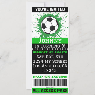 Thème de football Billet d'anniversaire Invitation