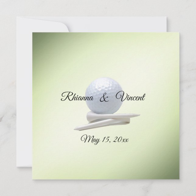 Thème de golf Green Wedding Invitations (Dos)