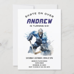 Thème de hockey personnel Invitation de fête d'ann