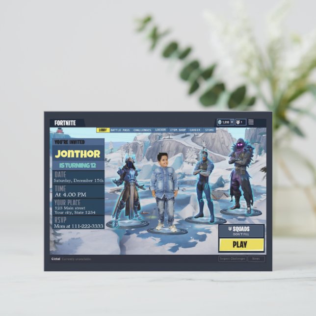 Thème de jeu Invitation (Debout devant)