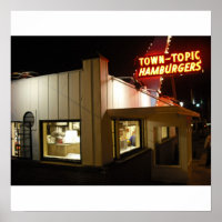 Thème de la ville Hamburgers Poster