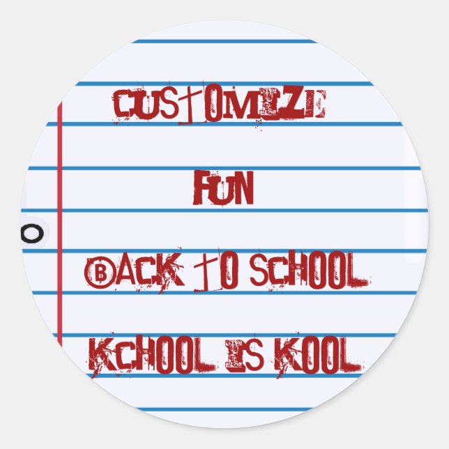 Thème de l'école Noeud Stickers amusants (Devant)