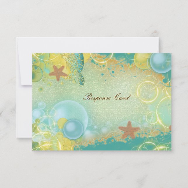 Thème de mariage sur la plage ~ réponse carte rsvp (Devant)