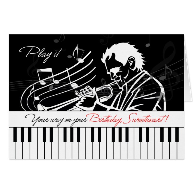Thème de musique d'anniversaire du mari Jazz Piano (Devant horizontal)
