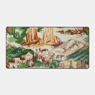 Thème de paysage occidental de tissu rétro