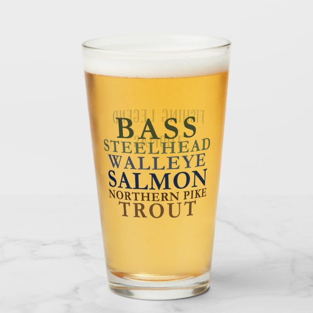 Thème de pêche - Verre Tumbler personnalisable (Devant (rempli))
