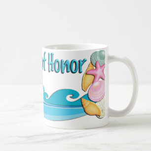 Thème de plage Maid of Honor cadeau tasse de café,