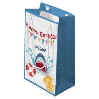 Thème de requin Joyeux Anniversaire Petit sac cade