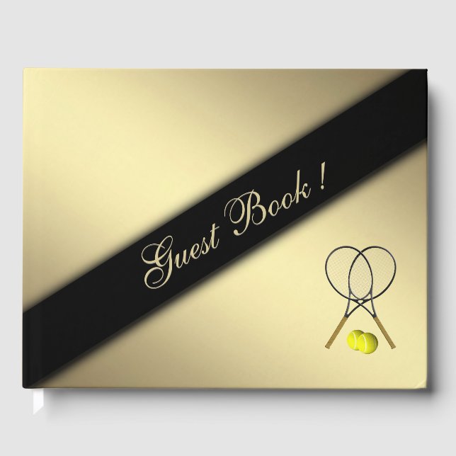 Thème de tennis Custom Gold Livre d'invité (Recto)