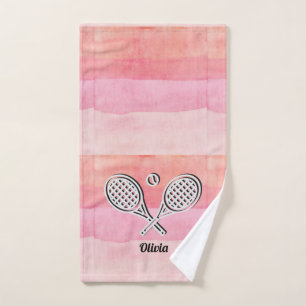 Thème de tennis Pink Monogramme Nom Tennis Ball