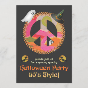 Thème des années 60 Halloween Fête Invitation