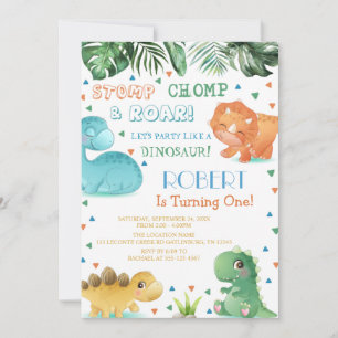 Thème Dinosaur Anniversaire Fête Invitation