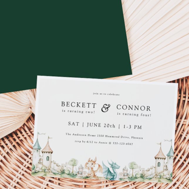 Thème Dragon Jonction Anniversaire Fête Invitation (Créateur téléchargé)