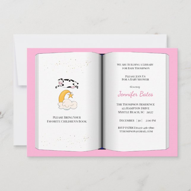 Thème du livre Baby shower Invitation (fille) (Devant)