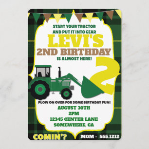 THÈME DU TRACTEUR INVITATION