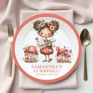 Thème Fée 6ème Anniversaire Assiette en Papier Ros
