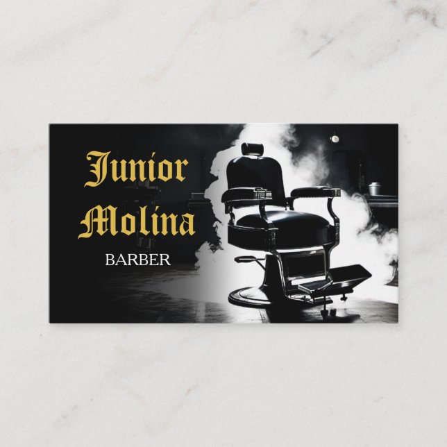 Thème Fumée | Barre | Carte de visite Barbershop (Devant)