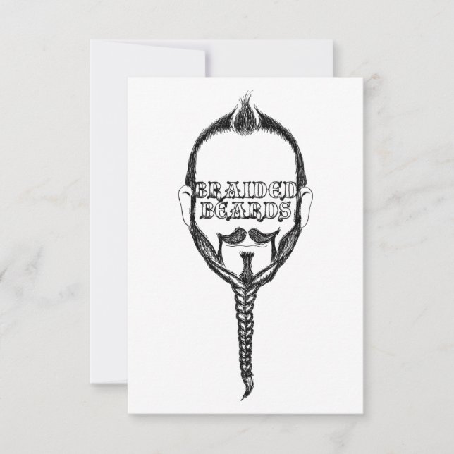 Theme für geflochtene Bärten Einladung (Vorderseite)