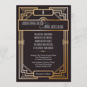 Thème Gatsby Faire-part de mariage 5x7
