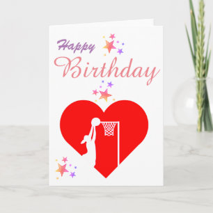 Thème Heart Netball Anniversaire Carte de voeux